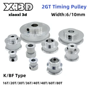 2GT Synchronous Wheel 2M 16T 20T 30T 36T 40T 48T 60T 80 Toothed Belt Width 6/10mm Aperture 5/6/8/10mm 3D Printer GT2 Belt Pulley