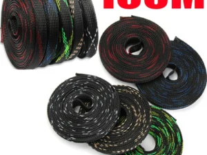 20/50/100M PET Expandable Braided Cable Sleeve Wire Protecting Insulation Sheathing Cable Protective Sleeve 4/6/8/10/12/15/20mm