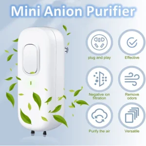 Air Purifier Plug In Negative Ion Ionizer Air Purifier for Household Quiet Operation Ionizer Mini Air Cleaner Toilet Deodorant