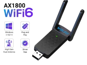 1800Mbps WiFi 6 USB Adapter 5G/2.4GHz USB3.0 Wi-fi Dongle Wireless 802.11ax Network Card High Gain Antenna For Windows 10 11