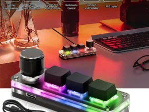 USB Mechanical Keyboard Gamer 3Keys Macro Custom Keyboard RGB Gaming Custom Programming Knob Mini Keyboard Keypads For Photoshop