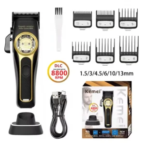 Kemei KM-2373 Professional Hair Clipper Magnetic Levitation Motor 8800 Rpm Hair Trimmer Charging Base Men's Hair Trimmer