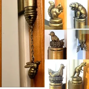 1Pc Festival Decorations Bronze Door Hinges Animal Designs As Well As Magnetic Cabinets And Decorative Statues for Home Offices