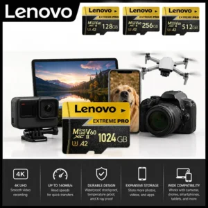 Lenovo Micro SD Card A2 U3 Memory Card 1TB Class 10 High Speed Cartao De Memoria 128GB 256GB 512GB TF Flash Card For Camera