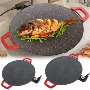 Electric Indoor Griddle Pan,Non-Stick Electric Bbq Grills,Portable Countertop Electric Grills Pan,For Family Gathering