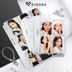 SINGBA 10pcs Clear Sheets Sleeve Acid Free-No CPP Loose-Leaf Pages for A5/A4 Binder 4/9grid Pocket 3inch Photocard Protector