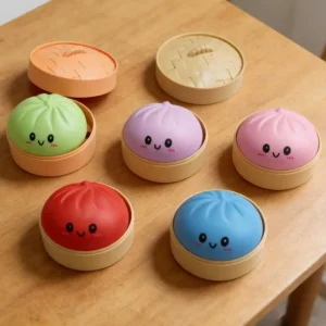 Colorful Dumpling Squishes Stress Balls Reusable Low Rebound Decompression Toys Dough Ball Unique Home Decoration Gifts