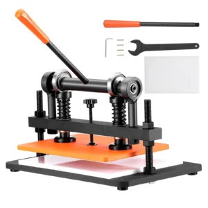 SucceBuy Leather Cutting Machine Embossing Plate Manual Die Cutter 0.47 in Pressure Stroke Leather Embossing Machine