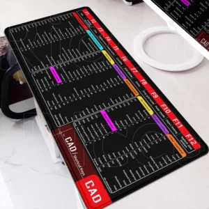 Riccu Office Shortcuts Mouse Pad AutoCAD Cheat Sheet Keyboard Desk Mats Large 100x50cm Gaming Stitched Edge Non-Slip Rubber Base