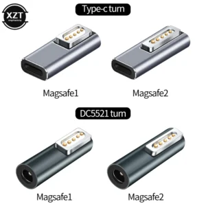 NEW Quality Magnetic USB C Adapter Type C to Magsaf* 2 /DC5521 to magsaf1 Connector PD Quick Charge Adapter For MacBook Air/Pro