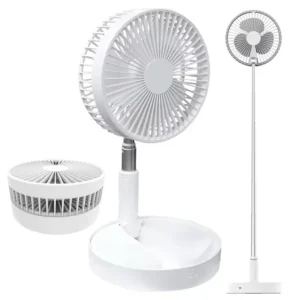 Portable Fan Rechargeable Mini Folding Telescopic Floor Low Noise Summer Fan Cooling For Household Bedroom Office Deskto