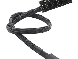 PWM Fan Hub PC CPU Cooling 4/3PIN Fan Power Cable Hub Adapter Sleeved Case Splitter for Computer Cooler Case Fans 1 to 5(40cm)