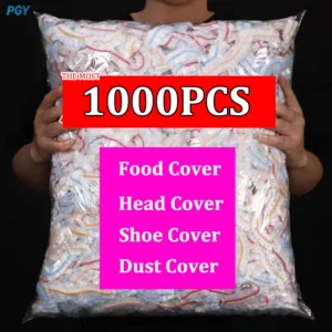 Disposable Food Cover Elastic Plastic Wrap Food Grade Food Lids Shoe Cover Shower Headgear Bowls Caps Food Fresh Saver Bag Dust