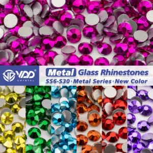 VDD SS4-SS30 New Metal-Color Series Glass Rhinestones Crystal Flatback Glitter Strass Stones For DIY Crafts Nail Art Decorations