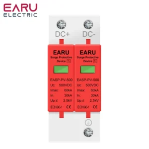 2P DC SPD Surge Protective Device 500V 800V 1000V 20KA 30KA 40KA 60KA Voltage Protector Solar PV Photovoltaic Lightning Arrester