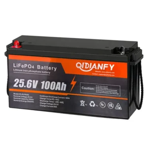 Qidianfy 24V 100Ah/200Ah LiFePO4 Lithium Battery with 100A BMS 2560Wh Power for Solar Off-grid Home Backup Energy Storage RV Fishing