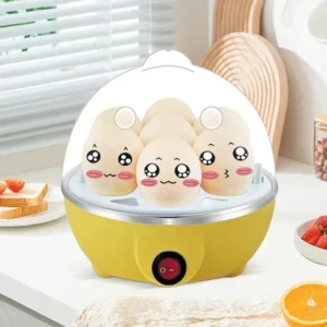 7 Egg Cooker Machine with Auto Power Off Multi-Function Portable Breakfast Maker for Steaming Custard and Boiling Eggs