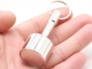 Silver Color Super Strong Metal Magnet Check Car Keys Keychain Split Ring Pocket Keyring Hanging Holder Portable Outdoor Tools