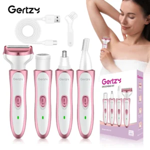 USB four in one electric shaver - suitable for face, nose, legs, armpits, painless trimmer - portable beauty toolkit