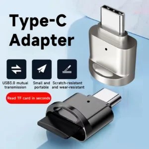 Type C OTG To TF Adapter Micro-SD Memory Card Reader Compatible with Laptops, Tablets, and Smartphones , with chain port