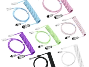 NNBILI New Custom Type C Mechanical Keyboard Coiled Cable USB Mechanical Keyboard Spring Wire Desktop Computer Aviation Connecto
