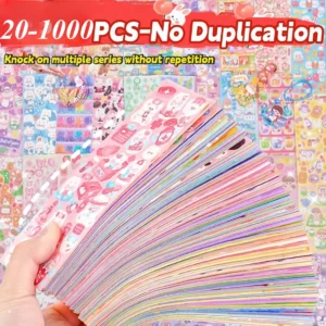 20-1000 PCS Cute Stickers Kawaii Cartoon Laser Sticker No repeat for Diary Kid DIY School Students Decoration Stationery
