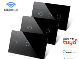 Tuya WiFi US Smart Light Switch Wall Touch Switch  Neutral wire/No Neutral wire Required 120 Type Work with Alexa, Google Home