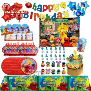 Sesame Street Birthday Party Scene Supplies Biscuit Monster Disposable Decor Flag Insertion Balloon Cookie Monster Surprise Gift