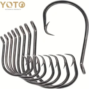 50pcs Premium Carbon Steel Octopus Circle Hooks for Saltwater Fishing, Sizes 1#-10/0