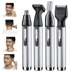 Kemei 6650 4in1 Rechargeable Nose Ear Hair Trimmer Men Grooming Kit Electric Eyebrow Beard Trimmer Micro Nose And Ears Trimmer