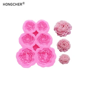 Peony & Rose Silicone Molds for Resin Jewelry DIY Handmade Chocolate Fondant Cakes Phone Case Decoration Baking Mold