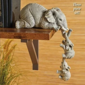 3 Pcs/set Cute Elephant Hug Baby Doll Resin Handicraft Decoration Home Decor Gift Decorative Figurines Miniatures Accessories