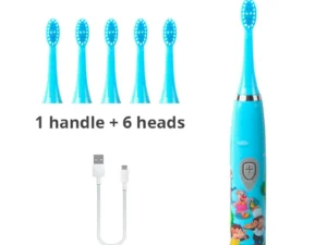 Children Sonic Electric Toothbrush Colorful Cartoon For Kids USB Rechargeable Soft  Automatic Waterproof With Replacement Head
