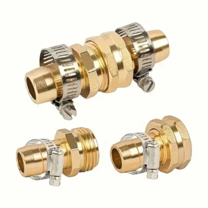 1Pair Garden Hose Repair Connector with Clamps Fit for 3/4" and 5/8" Garden Hose Fittings