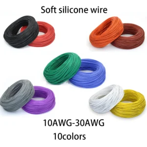 Heat Resistant Flexible Silicone Wire 1m 5m 10 12 14 16 18 20 22 24 26 228 30 AWG Stranded Cable Electrical Tinned Copper Wires