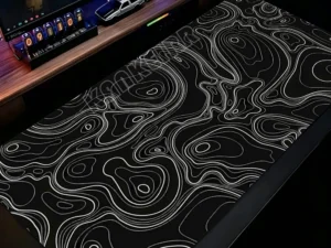 Liquid Mouse Pad Gaming Black And White Contour Lines Printon Demand Large HD Mousepad XXL Playmat Soft Carpet Laptop Mouse Mats