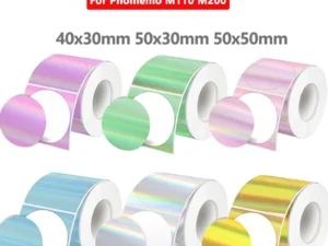 50x50 New Thermal Label Printer Sticker Self-Adhesive Color Laser Thermal Paper Suit for Phomemo M110 M200 M120 E210 Label Maker