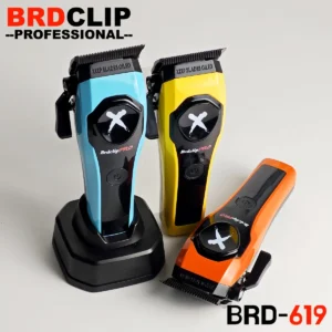BRD 619 High Speed Motor Professional Electric Hair Clipper Hair Trimmer 7500RPM DLC Fade Blade with Base Barber Machine BRDCLIP