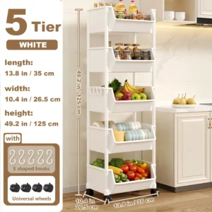 Trolley Bookshelf Kitchen Storage Rack Kitchen Corner Narrow Slit Storage Cabinet Bathroom Living Room Home Organizer