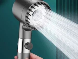 High Pressurized Filter Shower Head 3-mode Adjustable Spray with Massage Brush Rain Faucet Bathroom Accessories