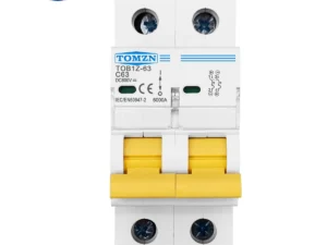 TOMZN 2P DC 600V Circuit Breaker MCB C Curve Single Pole Direct-current Fuse For PV