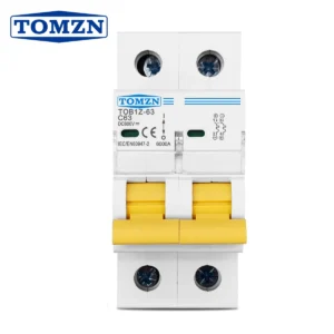 TOMZN 2P DC 600V Circuit Breaker MCB C Curve Single Pole Direct-current Fuse For PV