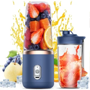 Personal Blender for Shakes and Smoothies Portable Fruit Juicer USB Rechargeable(Blue)
