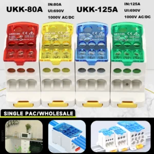 UKK 80/125A Single-Stage Splitter Box Wire Connector High-Current Household Into A Multi-Outlet Terminal Block Rail Splitter Box