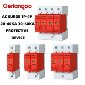 House Lightning Surge Protector AC SPD 1P 2P 3P 4P 40KA 60KA 220V 385V AC Protective Low-voltage Arrester Device 