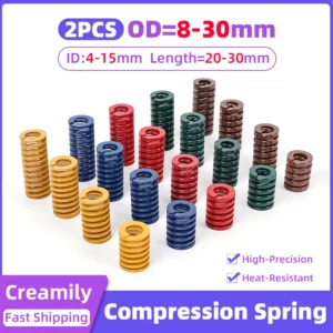 Creamily 2Pcs/Lot Mold Spring Alloy Steel Compression Springs OD=8-30mm ID=4-15mm Length=20-30mm Yellow/Blue/Red/Green/Brown