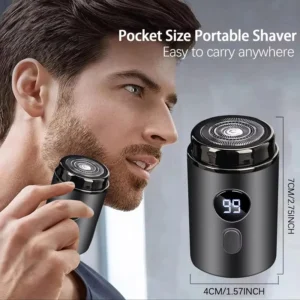Men's Electric Mini Shaver Rechargeable LED Digital Display Dual use Wet and Dry Home Travel Shaver Car Shaver Electric Shaver