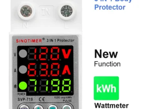 110V 120VAC Din Rail Adjust Over Under Current and Voltage Protective Device Protector Relay 40A 63A Power Consumption KWh Meter