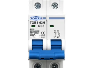 TOMZN 2P AC MCB TOB1-63 C Type 230/400V~ 50Hz/60Hz Mini Circuit Breaker 6A 10A 16A 20A 25A 32A 40A 50A 63A