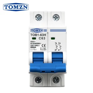 TOMZN 2P 3A 6A 10A 16A 20A 25A 32A 40A 50A 63A 400V~ 220V AC MCB 50/60Hz Circuit Breaker Safety Breaker C Type